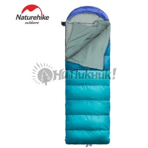 Спальный мешок с капюшоном Nature Hike U200-P с фибер вставкой (190+30)x75см синий