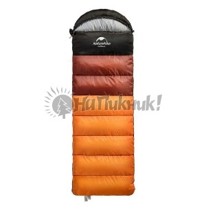 Спальный мешок с капюшоном Nature Hike U350 с фибер подкладкой (190+30)x75см оранж