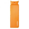 Широкий надувной коврик с подушкой Nature Hike 185х60х2,5см оранж
