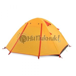 3-х местная палатка с алюминиевыми стойками P-Series 210T65D 205х(160+45)см оранж