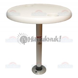 Комплект стол круглый, диаметр 68см, основание алюминий с замком